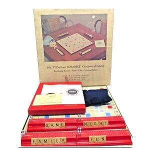VTG 1954 BRAILLE Scrabble Deluxe Crossword Game No. 71 English RARE Collectible